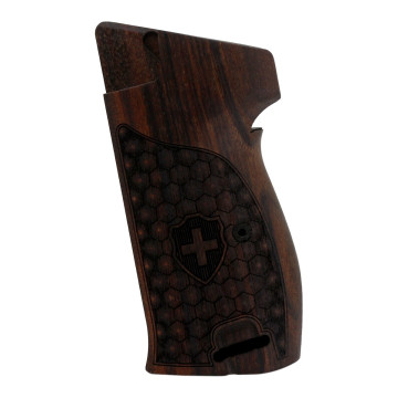 Sig P210-1 / P210-4 / P210-5 / P210-6 / DK M49 - With Lanyard Ring (Kordon Halkalı) Wooden (Root Walnut) Lazer Logo Handgun Grip