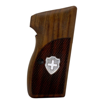 Sig P210-1 / P210-4 / P210-5 / P210-6 / DK M49 - With Lanyard Ring (Kordon Halkalı) Wooden (Turkish Walnut) Silver Logo Handgun Grip