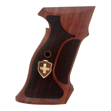 Sig P210-1 / P210-4 / P210-5 / P210-6 / DK M49 - With Lanyard Ring (Kordon Halkalı) Wooden (Rosewood) Brass Logo Handgun Grip