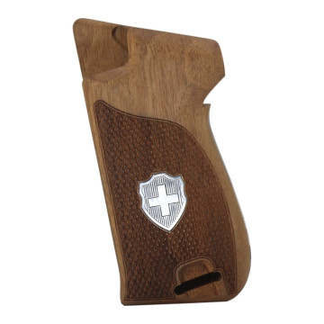 Sig P210-1 / P210-4 / P210-5 / P210-6 / DK M49 - With Lanyard Ring (Kordon Halkalı) Wooden (Turkish Walnut) Silver Logo Handgun Grip