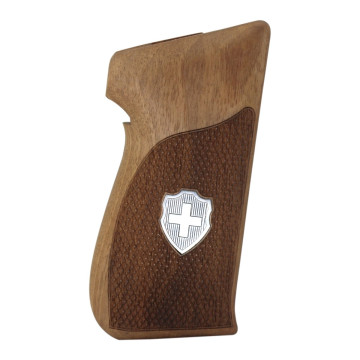Sig P210-1 / P210-4 / P210-5 / P210-6 / DK M49 - With Lanyard Ring (Kordon Halkalı) Wooden (Turkish Walnut) Silver Logo Handgun Grip