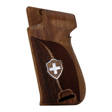 Sig P210-1 / P210-4 / P210-5 / P210-6 / DK M49 - With Lanyard Ring (Kordon Halkalı) Wooden (Turkish Walnut) Silver Logo Handgun Grip