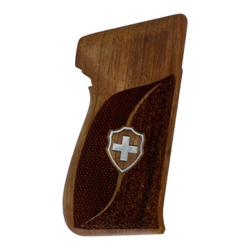 Sig P210-1 / P210-4 / P210-5 / P210-6 / DK M49 - With Lanyard Ring (Kordon Halkalı) Wooden (Turkish Walnut) Silver Logo Handgun Grip