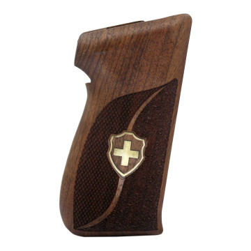 Sig P210-1 / P210-4 / P210-5 / P210-6 / DK M49 - With Lanyard Ring (Kordon Halkalı) Wooden (Turkish Walnut) Brass Logo Handgun Grip