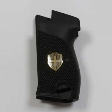 Sig P210-1 / P210-4 / P210-5 / P210-6 / DK M49 - With Lanyard Ring (Kordon Halkalı) Wooden (Turkish Walnut (Black Painted)) Brass Logo Handgun Grip