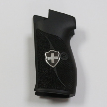 Sig P210-1 / P210-4 / P210-5 / P210-6 / DK M49 - With Lanyard Ring (Kordon Halkalı) Wooden (Turkish Walnut (Black Painted)) Silver & Mine Logo Handgun Grip