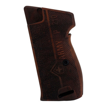 Sig P210-1 / P210-4 / P210-5 / P210-6 / DK M49 - With Lanyard Ring (Kordon Halkalı) Wooden (Turkish Walnut) Lazer Logo Handgun Grip