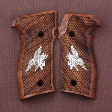 Sig Sauer P226 / P226 SL / P226 Sport / P226 Sport II / P226 Sport II SL / P226 Sport II SL PPC Wooden (Turkish Walnut) Silver Logo Handgun Grip