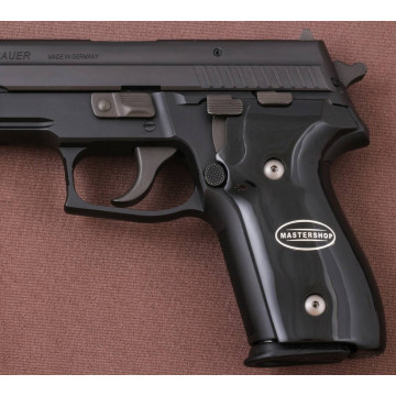 Sig Sauer P228 / P229 (Acrylic Black) Silver & Mine Logo Handgun Grip