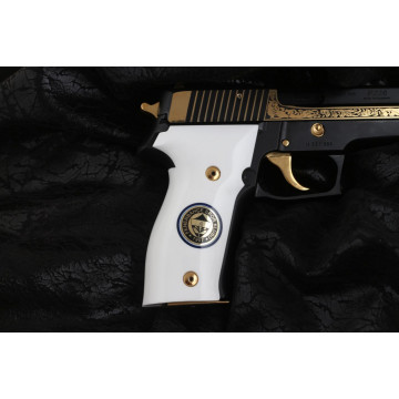 Sig Sauer P226 / P226 SL / P226 Sport / P226 Sport II / P226 Sport II SL / P226 Sport II SL PPC (Acrylic White) Silver & Mine Logo Handgun Grip