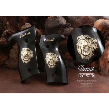 Sig Sauer P226 / P226 SL / P226 Sport / P226 Sport II / P226 Sport II SL / P226 Sport II SL PPC (Acrylic Black) Brass Logo (Big) Handgun Grip