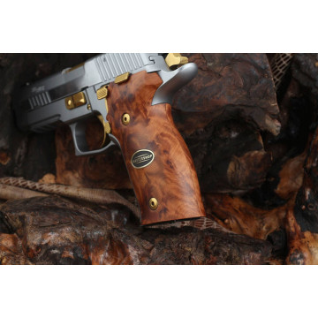 Sig Sauer P226 / P226 SL / P226 Sport / P226 Sport II / P226 Sport II SL / P226 Sport II SL PPC Wooden (Exotic Thuya) Brass & Mine Logo Handgun Grip