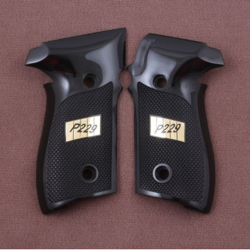 Sig Sauer P228 / P229 (Acrylic Black) Brass Logo Handgun Grip