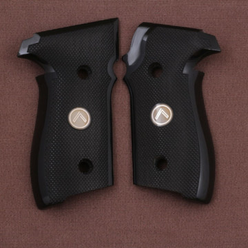 Sig Sauer P228 / P229 (Acrylic Black) Silver Logo Handgun Grip