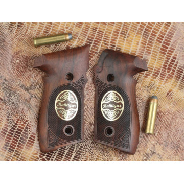 Sig Sauer P228 / P229 Wooden (Root Walnut) Brass Logo (Big) Handgun Grip