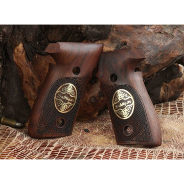 Sig Sauer P228 / P229 Wooden (Root Walnut) Brass Logo (Big) Handgun Grip