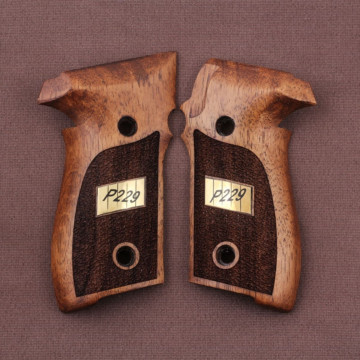 Sig Sauer P228 / P229 Wooden (Turkish Walnut) Brass Logo Handgun Grip