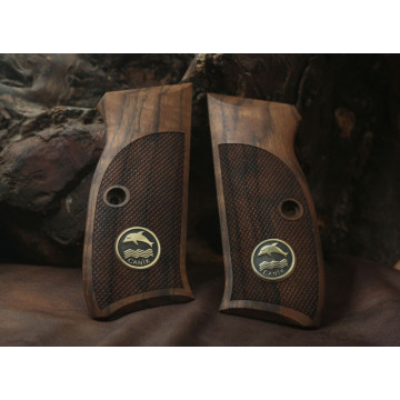 Canik L120 Wooden (Turkish Walnut) Brass & Mine Logo Handgun Grip