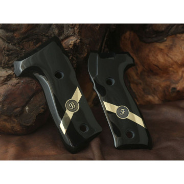 Astra A 900 (Acrylic Black) Brass Logo Handgun Grip