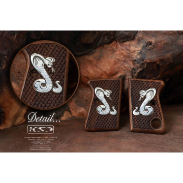 Astra Cub Wooden (Turkish Walnut) Silver & Mine Logo Handgun Grip