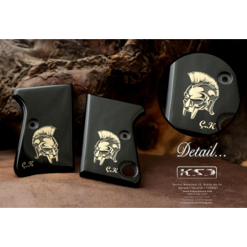 Astra Cub (Acrylic Black) Brass Logo (Big) Handgun Grip