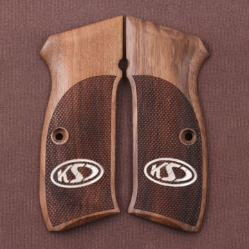 Cz 75B, 75BD, 85 KADET SHADOW1 Wooden (Turkish Walnut) Silver Logo Handgun Grip