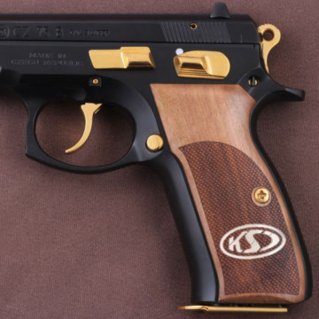 Cz 75B, 75BD, 85 KADET SHADOW1 Wooden (Turkish Walnut) Silver Logo Handgun Grip