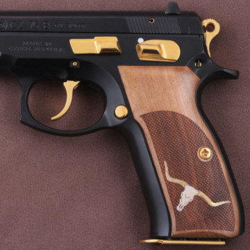 Cz 75B, 75BD, 85 KADET SHADOW1 Wooden (Turkish Walnut) Silver Logo Handgun Grip