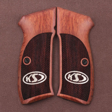 Cz 75B, 75BD, 85 KADET SHADOW1 Wooden (Rosewood) Silver Logo Handgun Grip