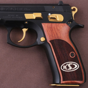 Cz 75B, 75BD, 85 KADET SHADOW1 Wooden (Rosewood) Silver Logo Handgun Grip