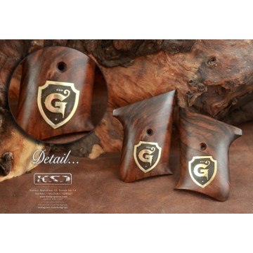 Walther TPH 22LR Wooden (Root Walnut) Brass & Mine Logo Handgun Grip