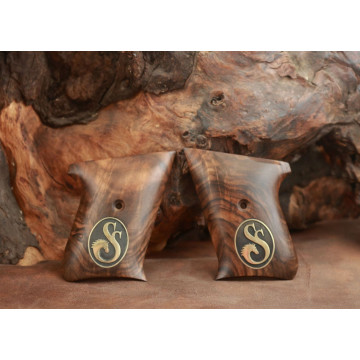 Walther TPH 22LR Wooden (Root Walnut) Brass & Mine Logo Handgun Grip