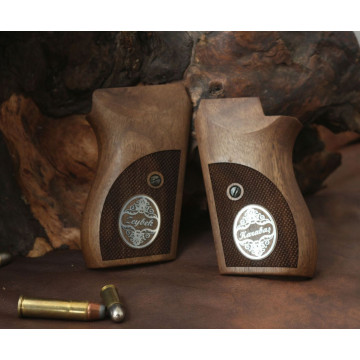 Germany Parabellum FireBird West Germany / Tokagypt 58 Hungarian Wooden (Turkish Walnut) Silver Logo (Big) Handgun Grip