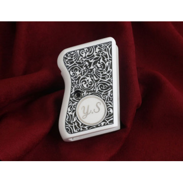 Cz 45 (Acrylic White) Silver Logo Handgun Grip