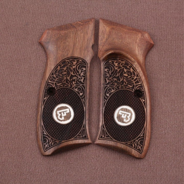 Cz 75B, 75BD, 85 KADET SHADOW1 Wooden (Turkish Walnut) Silver Logo Handgun Grip