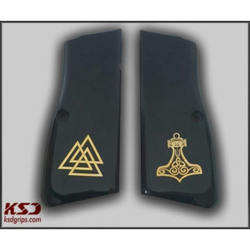 Browning MK3 (Acrylic Black) Brass Logo Handgun Grip