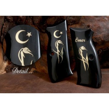 Canik L120 (Acrylic Black) Brass Logo Handgun Grip