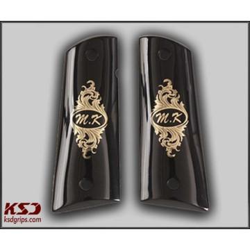 All 1911's Model (Acrylic Black) Brass Logo (Big) Handgun Grip