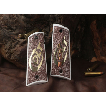 All 1911's Model (Acrylic White) Brass Logo (Big) Handgun Grip