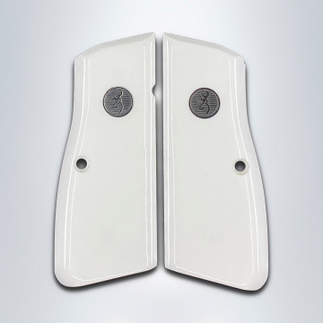 Browning MK3 (Acrylic White) Silver Logo Handgun Grip