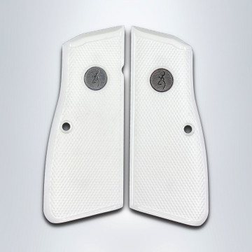 Browning MK3 (Acrylic White) Silver Logo Handgun Grip