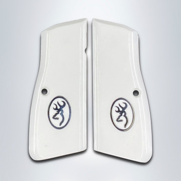 Browning MK3 (Acrylic White) Silver Logo Handgun Grip