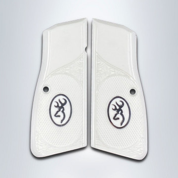 Browning MK3 (Acrylic White) Silver Logo Handgun Grip