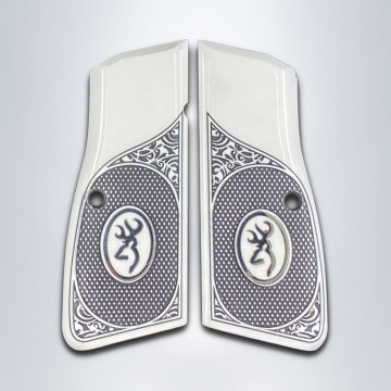 Browning MK3 (Acrylic White) Silver Logo Handgun Grip