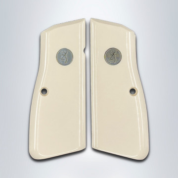 Browning MK3 (Acrylic Ivory) Silver Logo Handgun Grip