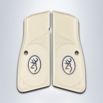 Browning MK3 (Acrylic Ivory) Silver Logo Handgun Grip