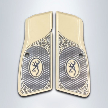 Browning MK3 (Acrylic Ivory) Silver Logo Handgun Grip