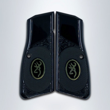 Browning MK3 (Acrylic Black) Brass Logo Handgun Grip