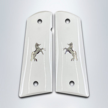 All 1911's Model (Acrylic White) Silver Logo Handgun Grip