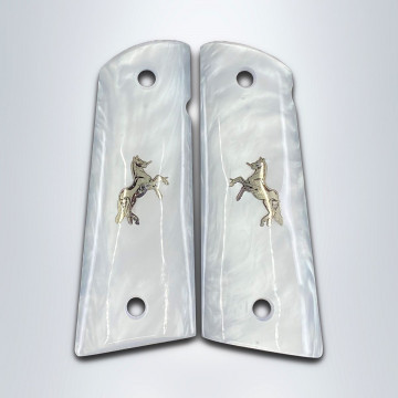 All 1911's Model (Acrylic Mother Pearl) Silver Logo Handgun Grip